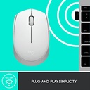 Mouse Logitech Wireless M170 3 Botões 2,4 GHz - Off White
