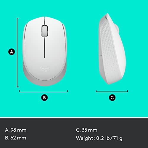 Mouse Logitech Wireless M170 3 Botões 2,4 GHz - Off White