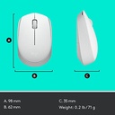 Mouse Logitech Wireless M170 3 Botões 2,4 GHz - Off White
