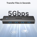 Ugreen USB 3.0 4-PORT HUB USB-a to 4XUSB Docking USB 3.2 Gen 1 (3.1 GE