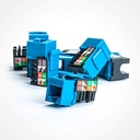 Vertical Cable CAT6 RJ45 Keystone Jack Ethernet Network Connector - Blue - 25 Pack