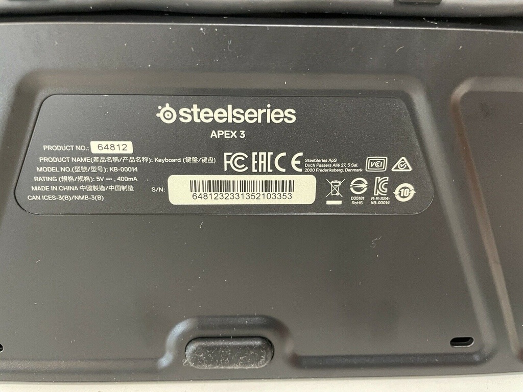 SteelSeries Apex 3 - RGB Gaming Keyboard - 10-Zone RGB Illumination - Premium Magnetic Wrist Rest - American QWERTY Layout