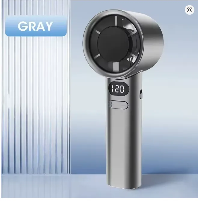 HOMEFISH Portable Handheld Fan USB Rechargeable High-Speed Electric Cooling Fan For Personal Use (GREY)