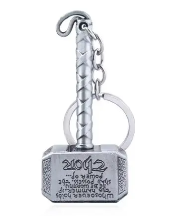 Thor Hammer Keychain Silver 1