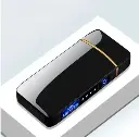 Touch Sensing Metal Electric Outdoor Windproof Lighter Dual Arc Flameless Plasma USB Rechargeable Lighters Digital Power Display