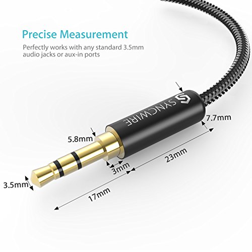 Headphone Splitter Cable Syncwire 3.5mm Aux Splitter Adapter Nylon Braided Male to 2X Female Aux Extension Cord for Apple iPhone/iPod/iPad,...