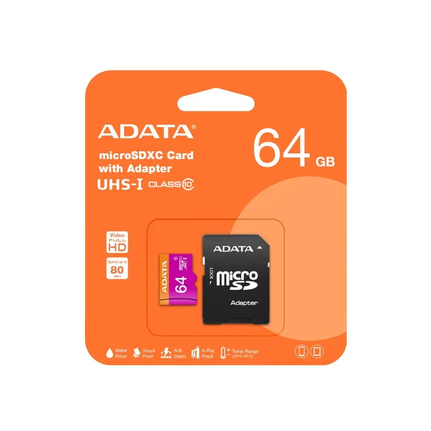 ADATA 64GB Micro SD Memory Card 