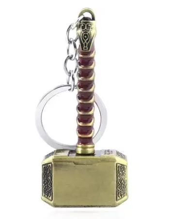 Thor Hammer Keychain Gold