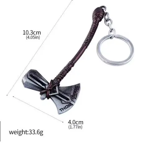 Thor Hammer Keychain Silver 2