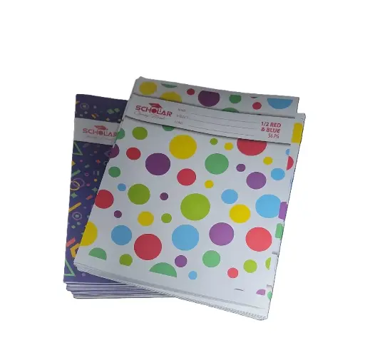 Exercise Book 1/2" Red and Blue Line